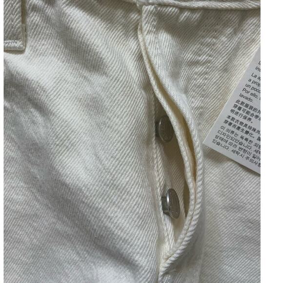 Levi's 501 Shorts Size 30 High Rise Button Fly Butterfly Cut Off Denim White NWT - Picture 10 of 13